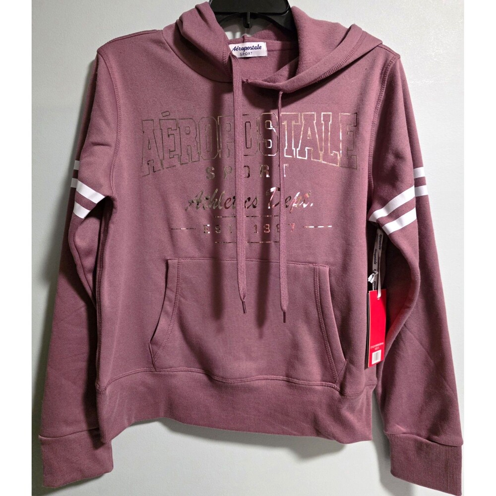 Aéropostale Sport Women's Purple Pullover Hoodie Fleece Logo Pockets S WX5090
